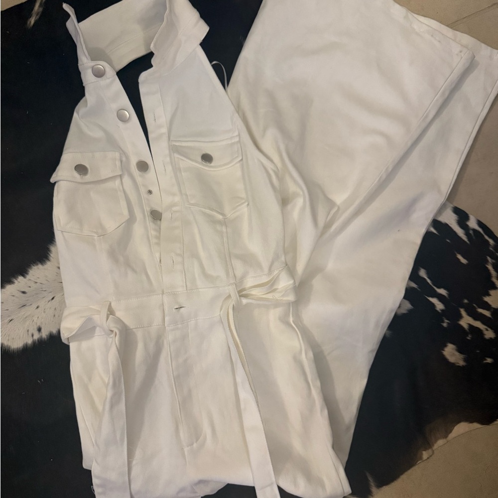 Flying Tomato Utility Jumpsuit with Tie Waist